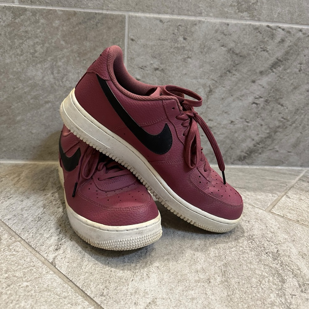 Nike Burgundy and Black Air Force One’s